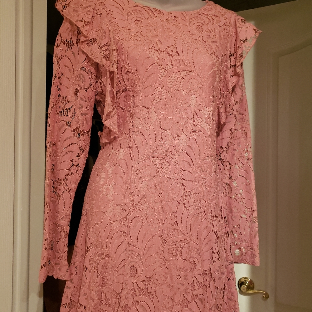 Long sleeves lace crochet dresses